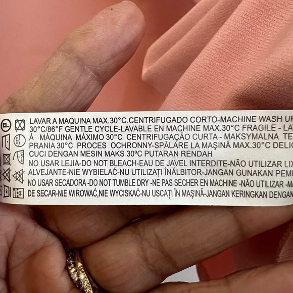 Zara Blush Pink Lace Panel Fit & Flare Mini Dress Ruffle Neck Coquette Feminine - Picture 8 of 8